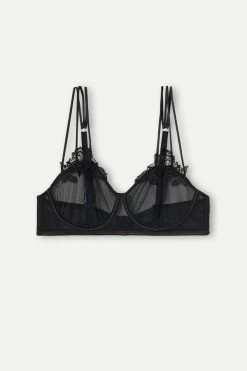 Hot Sale 🤩 Intimissimi 👩 Women Layers Of Lust Balconette Bra Black 👏 -Bras Sales Store RBD2464019 4B F