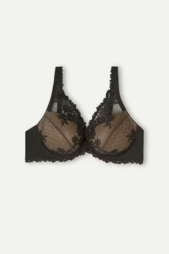 Brand new 🤩 Intimissimi 👩 Women Pretty Flower Elena Balconette Bra Silk Pink ⭐ -Bras Sales Store RI1294E019 4B F