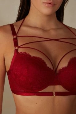 Flash Sale ❤️ Intimissimi 👩 Women Loosen Heartstrings Sofia Balconette Bra 🍬 Candy Apple Red 🎁
