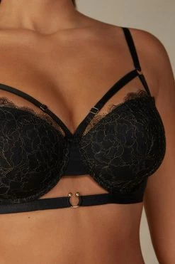 Best reviews of 🛒 Intimissimi 👩 Women Your Private Party Sofia Balconette Bra Black/gold 🎁