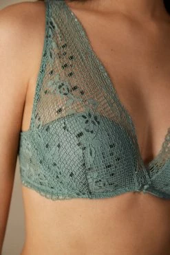 Flash Sale 🥰 Intimissimi 👩 Women Prairie Bouquet Giorgia Balconette Bra Jade Green 👍