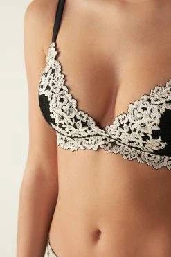 Best Sale π Intimissimi π© Women Pretty Flower Tiziana Triangle Bra Intense Blue/vanilla π