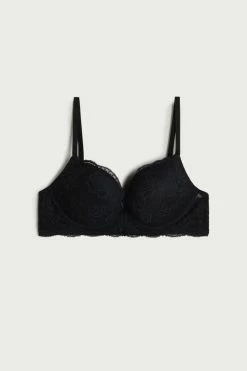Best deal 🔥 Intimissimi 👩 Women Mia Lace Super Push-Up Bra Black 🥰 -Bras Sales Store RPD91S 019 F