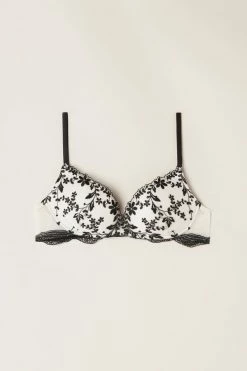 Budget ✨ Intimissimi 👩 Women Delicate Love Gioia Super Push-up Bra Vanilla/nero 🌟 -Bras Sales Store RPS2466987I F