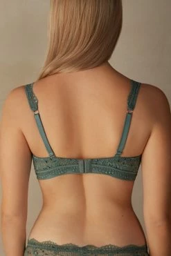 Deals 👏 Intimissimi 👩 Women Prairie Bouquet Lara Triangle Bra Jade Green 💯 -Bras Sales Store RSD2471991I 4B BI