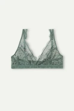 Deals 👏 Intimissimi 👩 Women Prairie Bouquet Lara Triangle Bra Jade Green 💯 -Bras Sales Store RSD2471991I 4B F