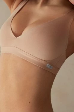 Discount 🤩 Intimissimi 👩 Women Lara Cotton Triangle Bra Pastel Yellow 💯